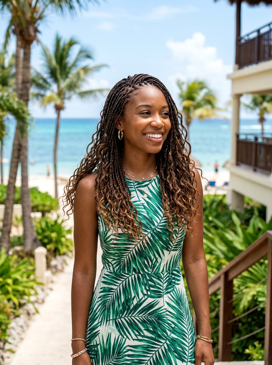 Micro Braid For Tropical Escape - 20 resort braid hairstyle - 20 resort braid hairstyle