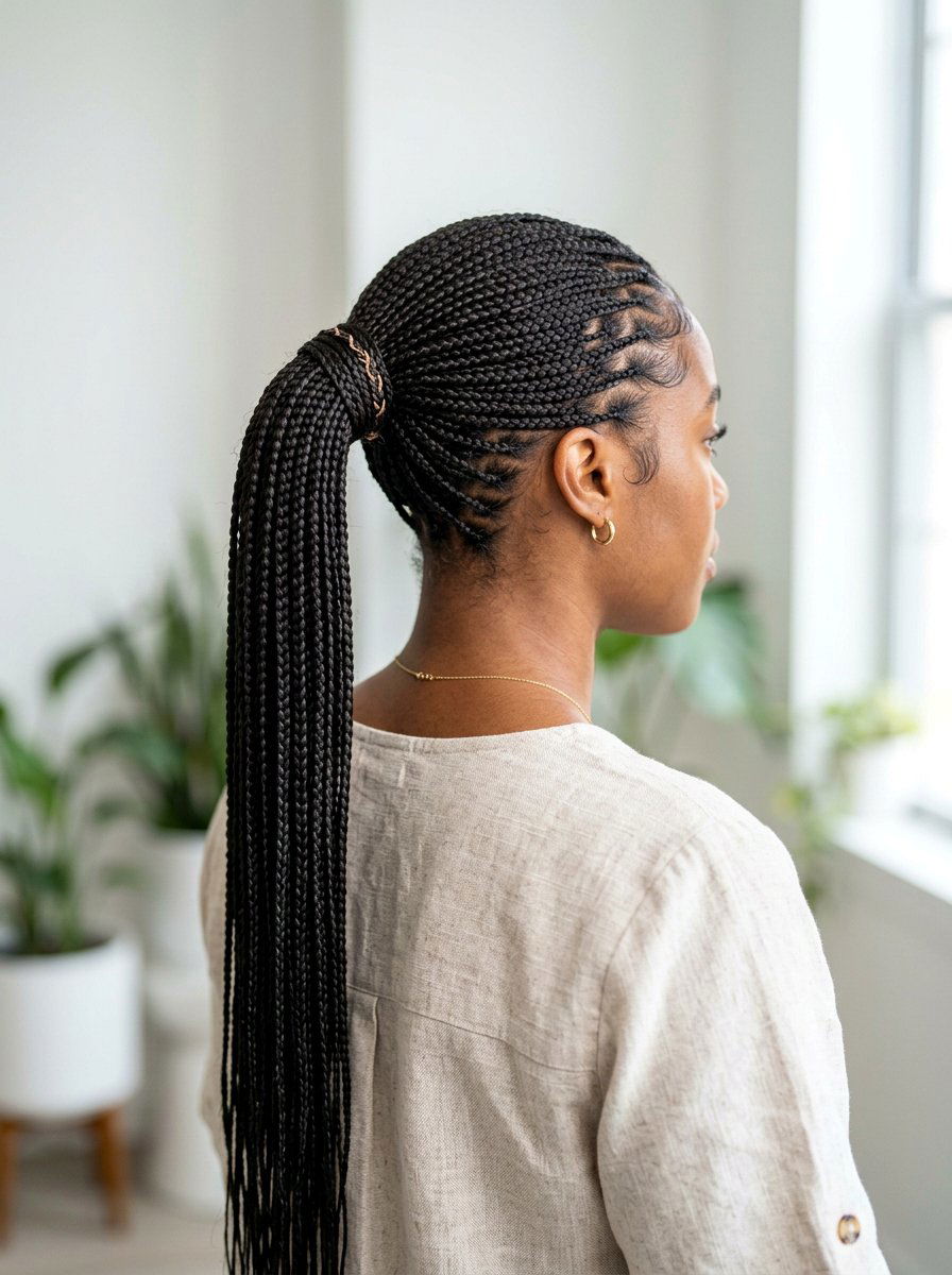 Micro Braid Glossy Clean Girl Ponytail - 20 glossy clean girl ponytail - 20 glossy clean girl ponytail