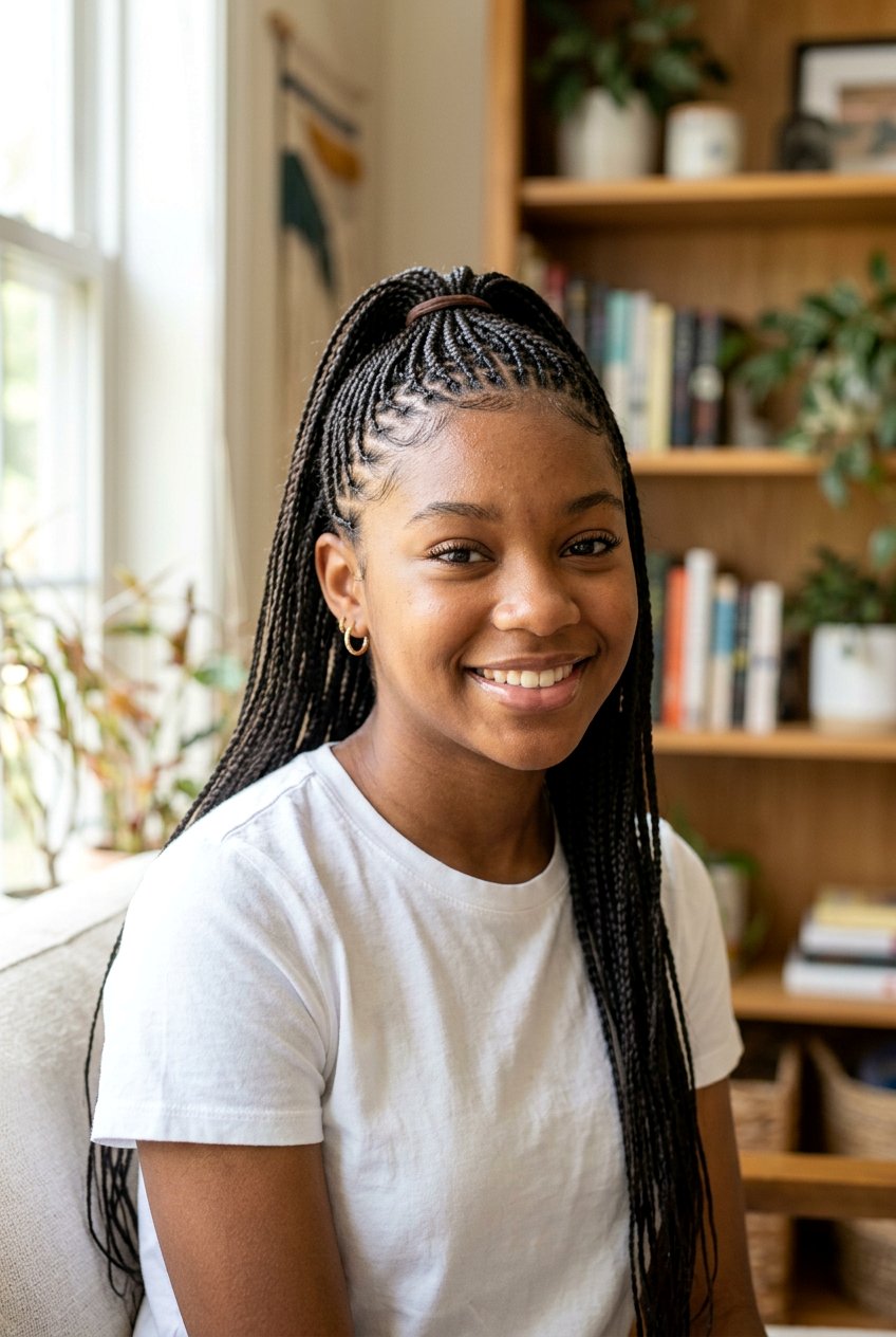 Micro Braid Half Up School Hair - 20 braided half up hairstyle for school - 20 braided half up hairstyle for school