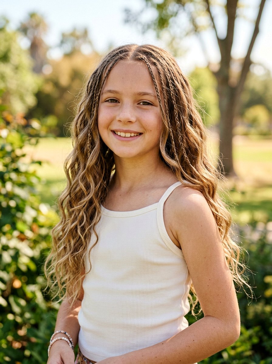 Micro Braid Loose Waves - 20 cute hairstyle for school photos - 20 cute hairstyle for school photos