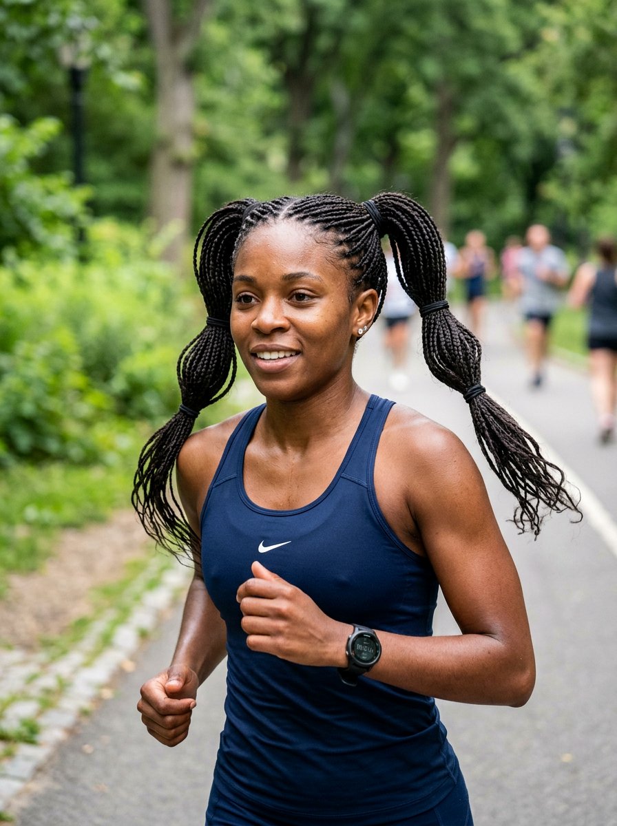 Micro Braid Pigtails for Running - 20 running hairstyle with braided pigtails - 20 running hairstyle with braided pigtails