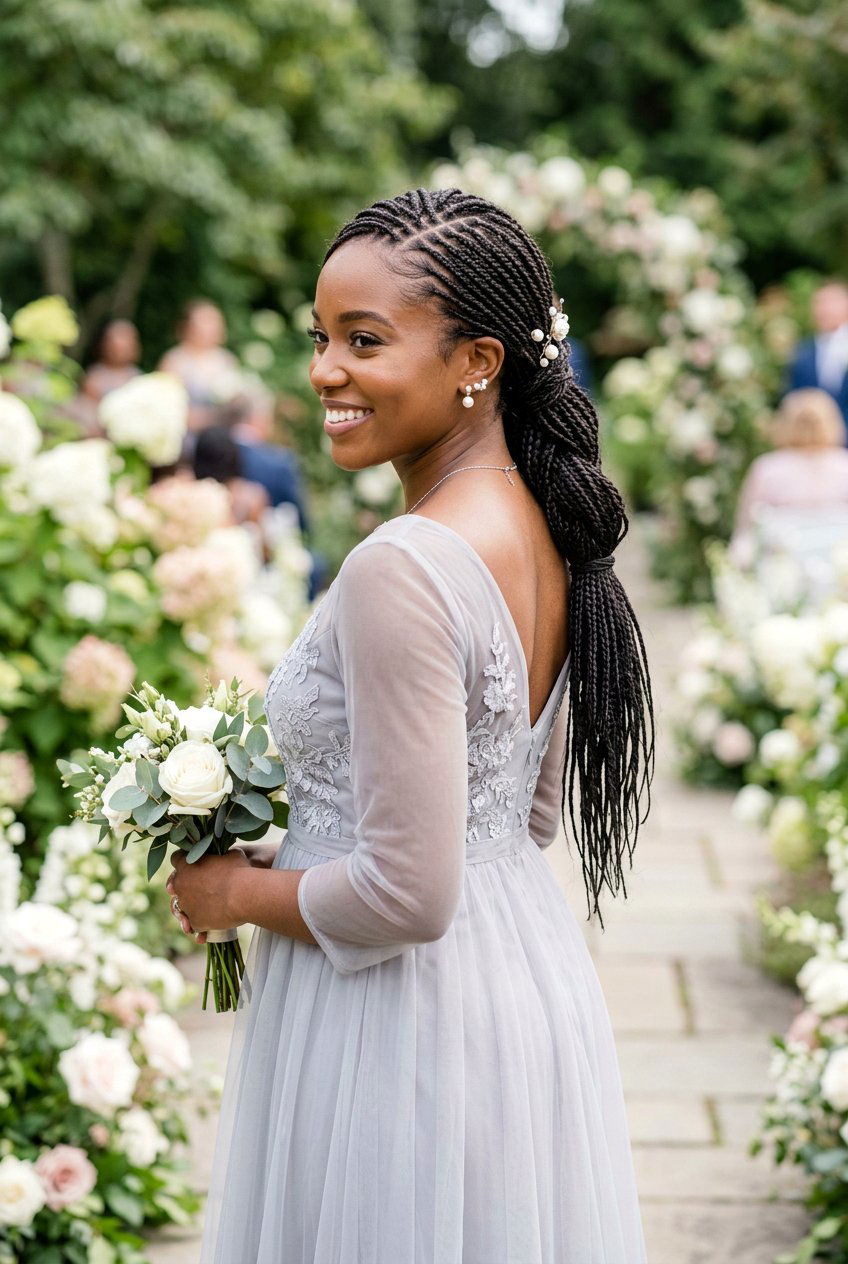 Micro Braid Ponytail Bridesmaid Look - 20 bridesmaid ponytail with braid - 20 bridesmaid ponytail with braid
