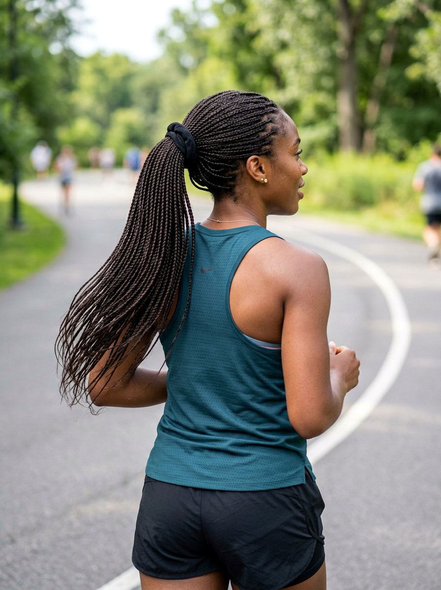 Micro Braid Ponytail for Cross Country - 20 running braid ponytail - 20 running braid ponytail