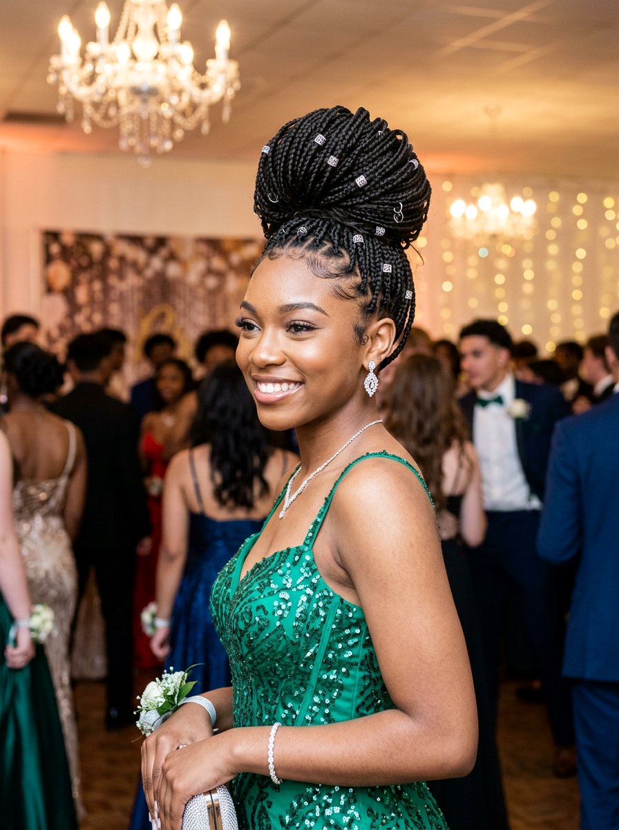 Micro Braid Prom Look - 20 prom hairstyles for braids - 20 prom hairstyles for braids