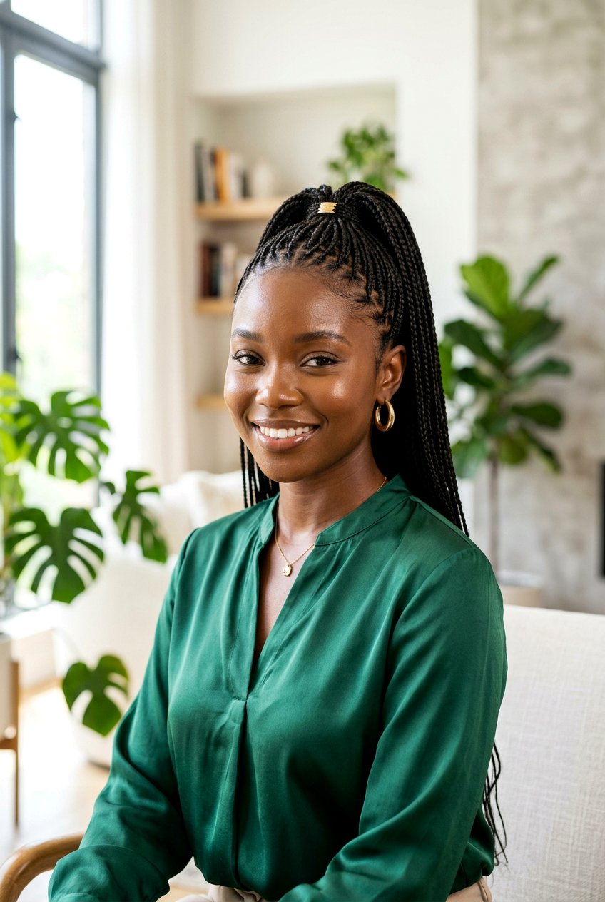 Micro Braided Ponytail - 20 braided ponytail for black women - 20 braided ponytail for black women