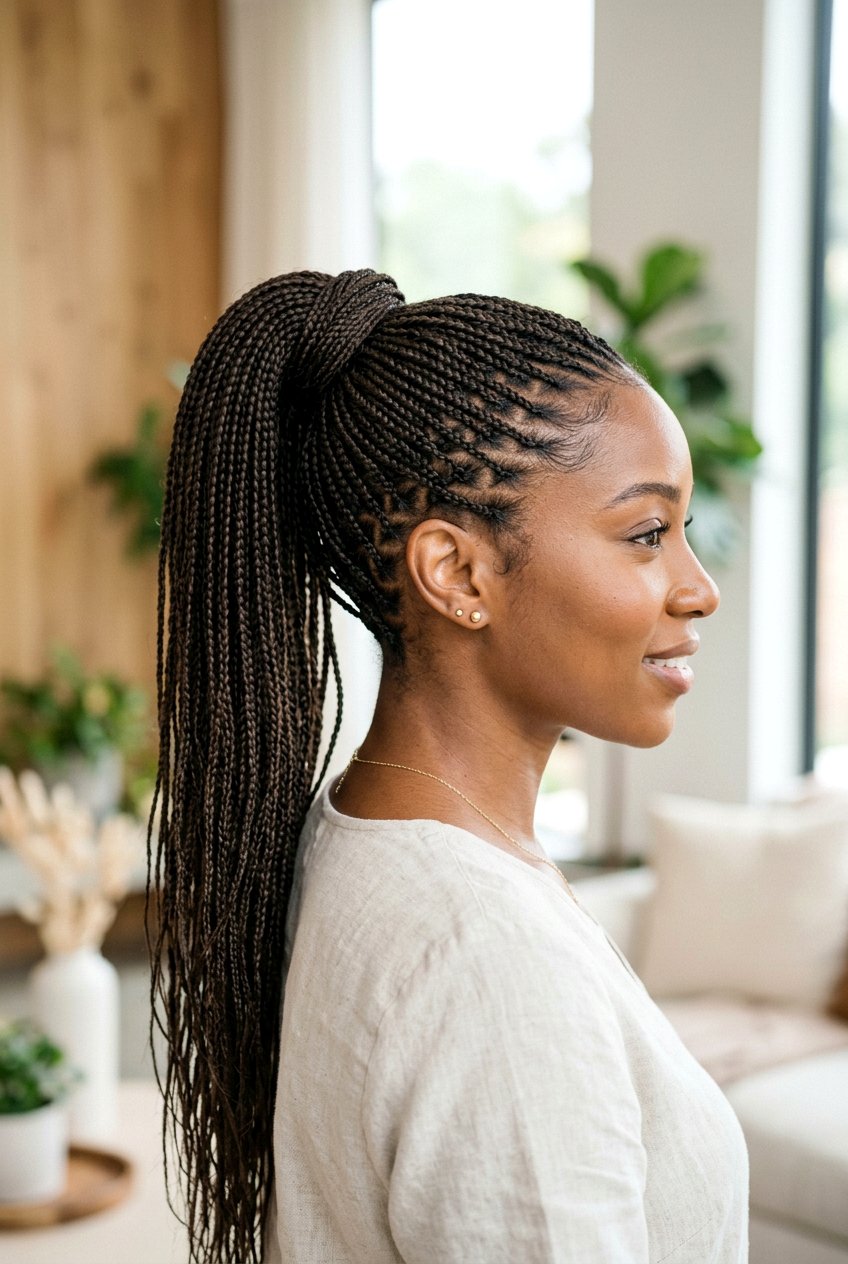 Micro Braided Ponytail - 20 braided ponytail hairstyles - 20 braided ponytail hairstyles