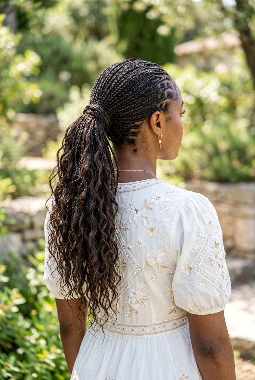 Micro Braided Textured Ponytail - 20 boho bridal ponytail - 20 boho bridal ponytail