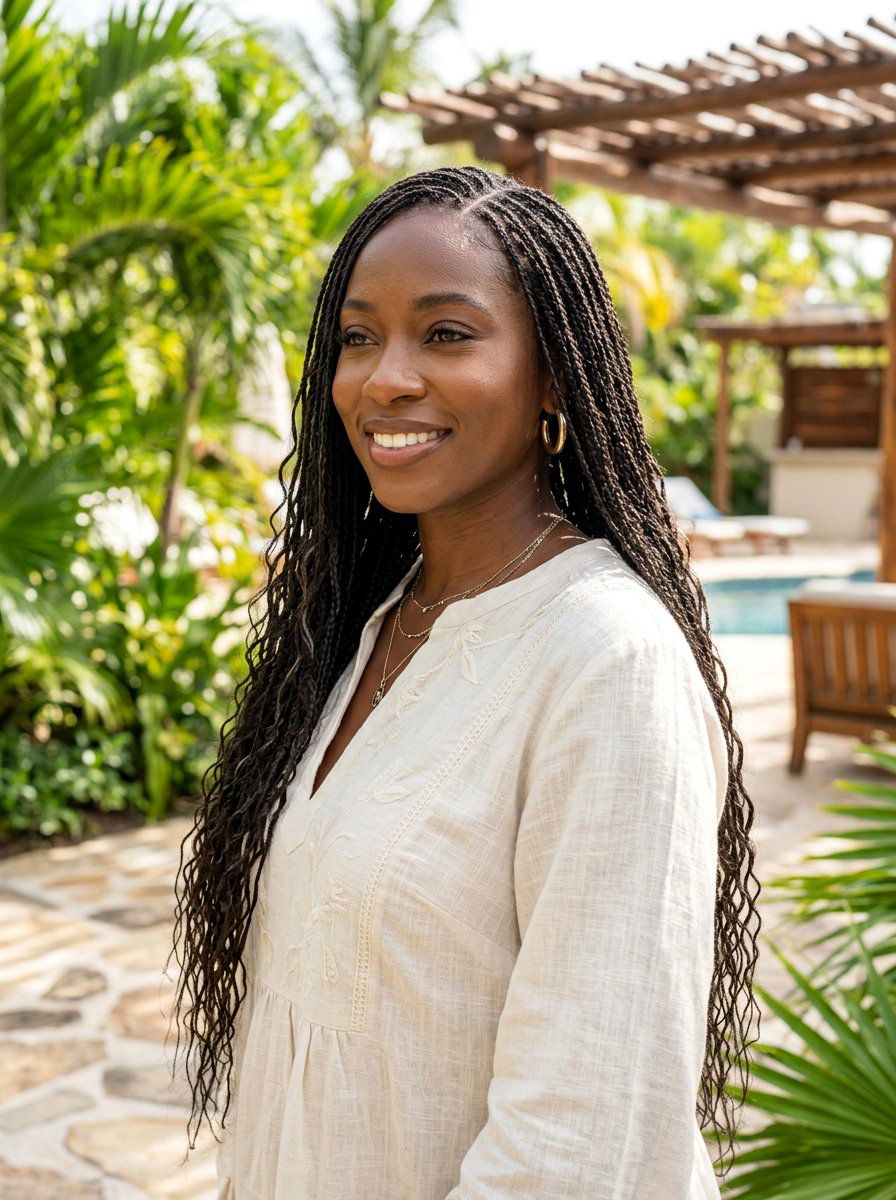 Micro Braids - 20 vacation hairstyle for humid weather - 20 vacation hairstyle for humid weather