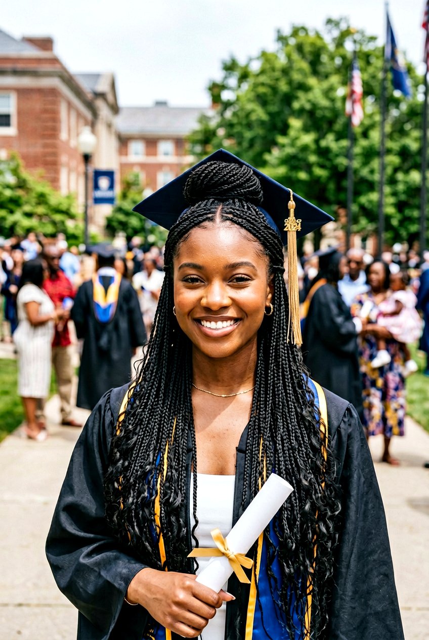 Micro Braids For Graduation - 20 black women graduation natural hairstyles - 20 black women graduation natural hairstyles