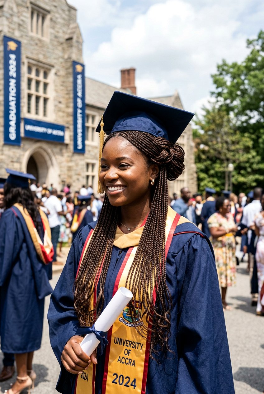 Micro Braids Half Up Style - 20 graduation hairstyle with half up braid - 20 graduation hairstyle with half up braid