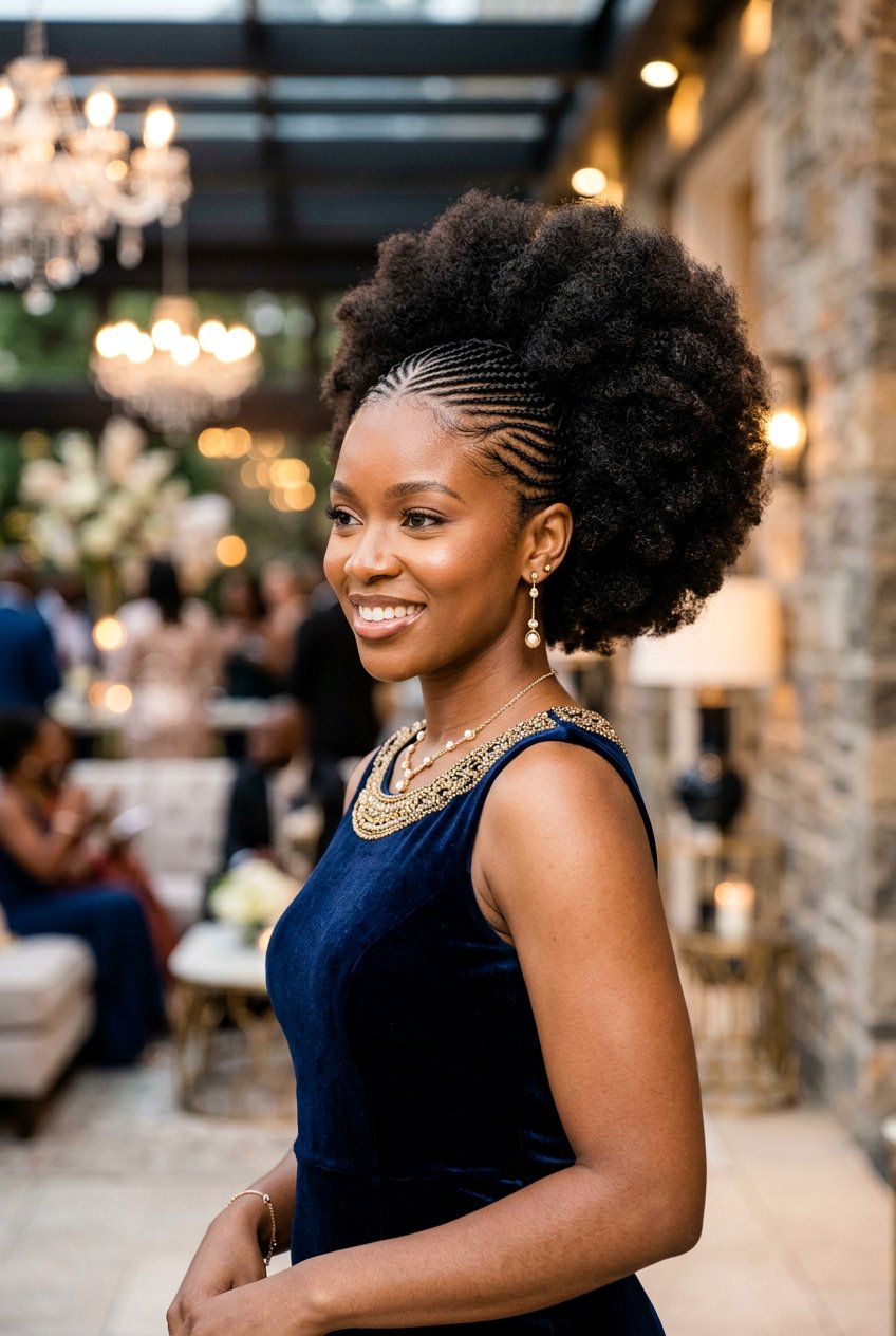 Micro Braids In Front With Afro Puff - 20 afro puff with braids in front - 20 afro puff with braids in front