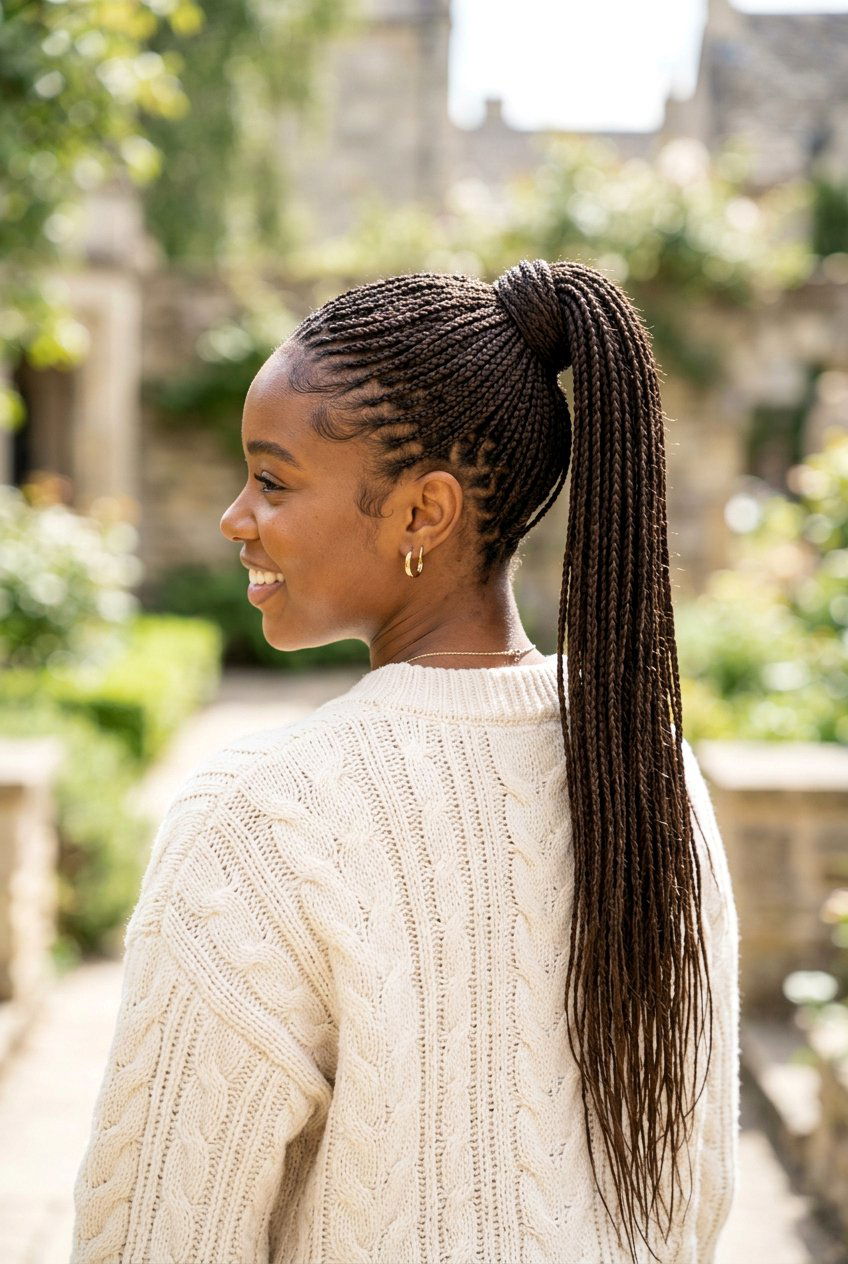 Micro Braids Into High Ponytail - 20 natural hair ponytail with braids - 20 natural hair ponytail with braids