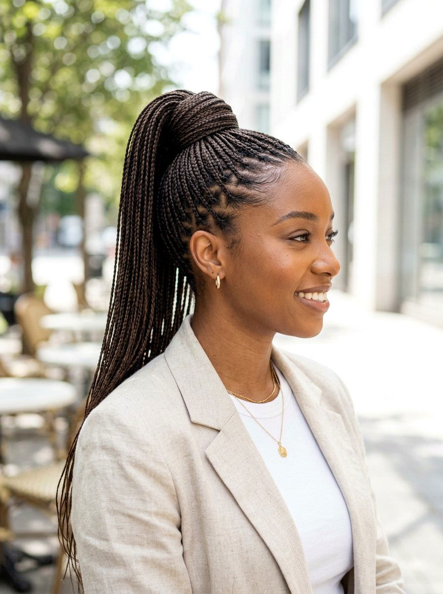 Micro Braids Ponytail - 20 humidity proof braid hairstyle - 20 humidity proof braid hairstyle