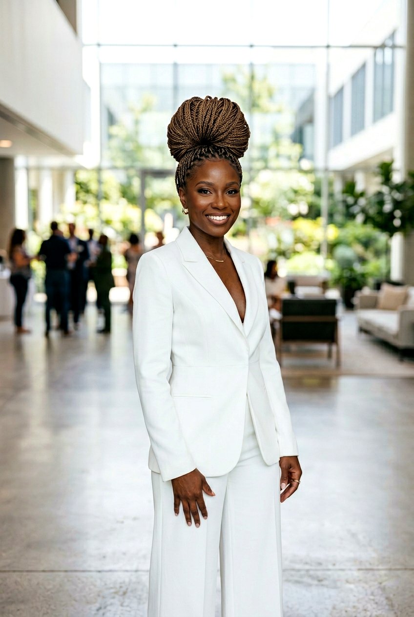 Micro Braids Updo - 20 black women classy updo hairstyles - 20 black women classy updo hairstyles