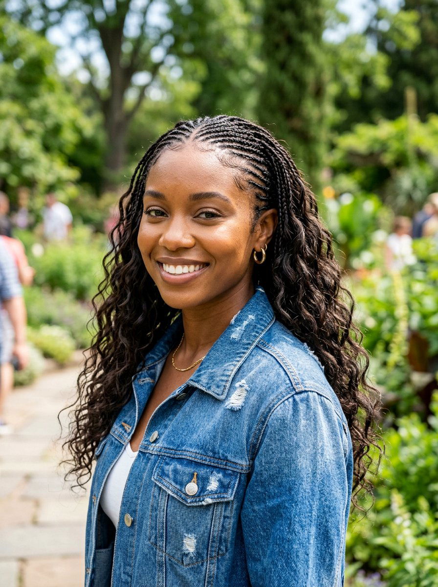 Micro Braids With Loose Hair - 20 cute hairstyle for coffee date - 20 cute hairstyle for coffee date