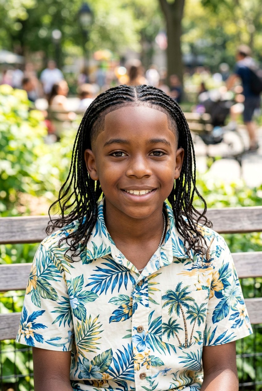 Micro Braids With Temple Fade - 20 boys braids with fade - 20 boys braids with fade