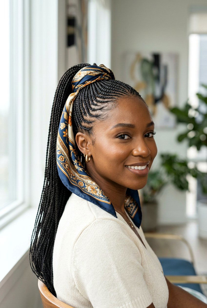 Micro Cornrow Ponytail - 20 cornrow ponytail for black women - 20 cornrow ponytail for black women