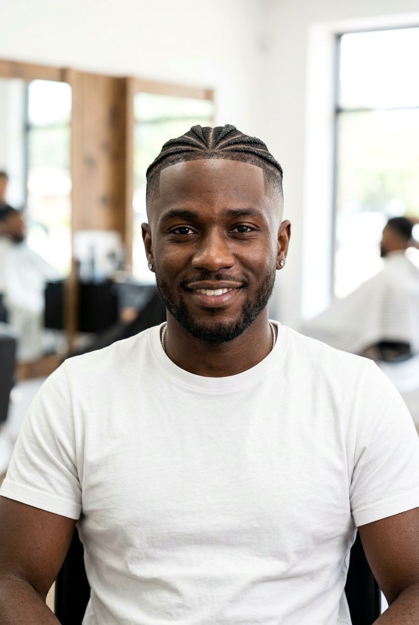 Micro Cornrows With High Taper - 20 cornrows with taper for men - 20 cornrows with taper for men