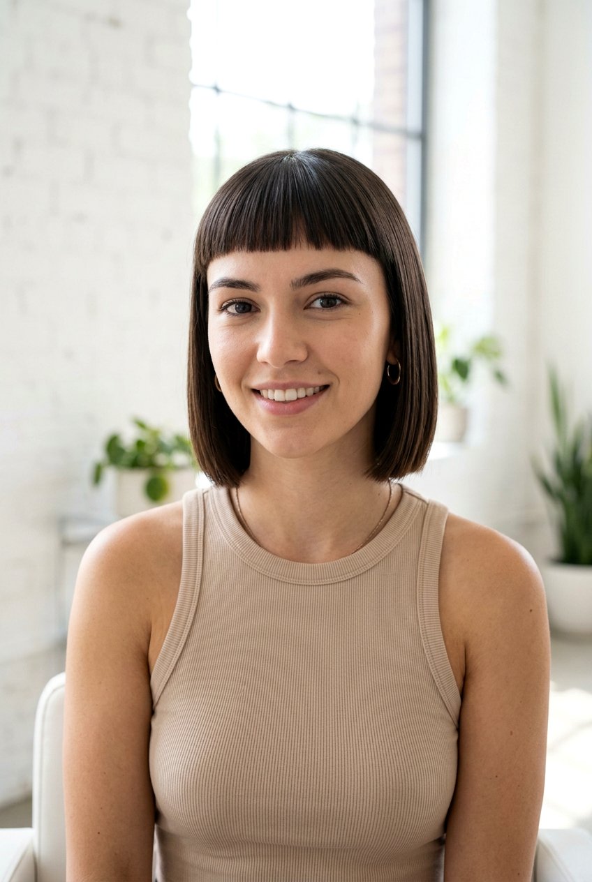 Micro Fringe Bob For Straight Hair - 20 micro bangs bob haircut - 20 micro bangs bob haircut