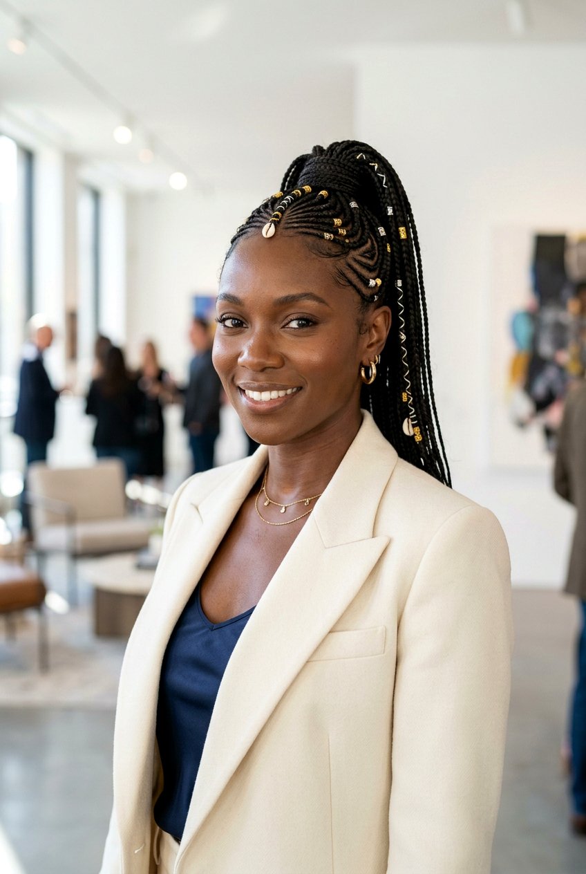 Micro Fulani Ponytail Braids - 20 fulani ponytail braids - 20 fulani ponytail braids