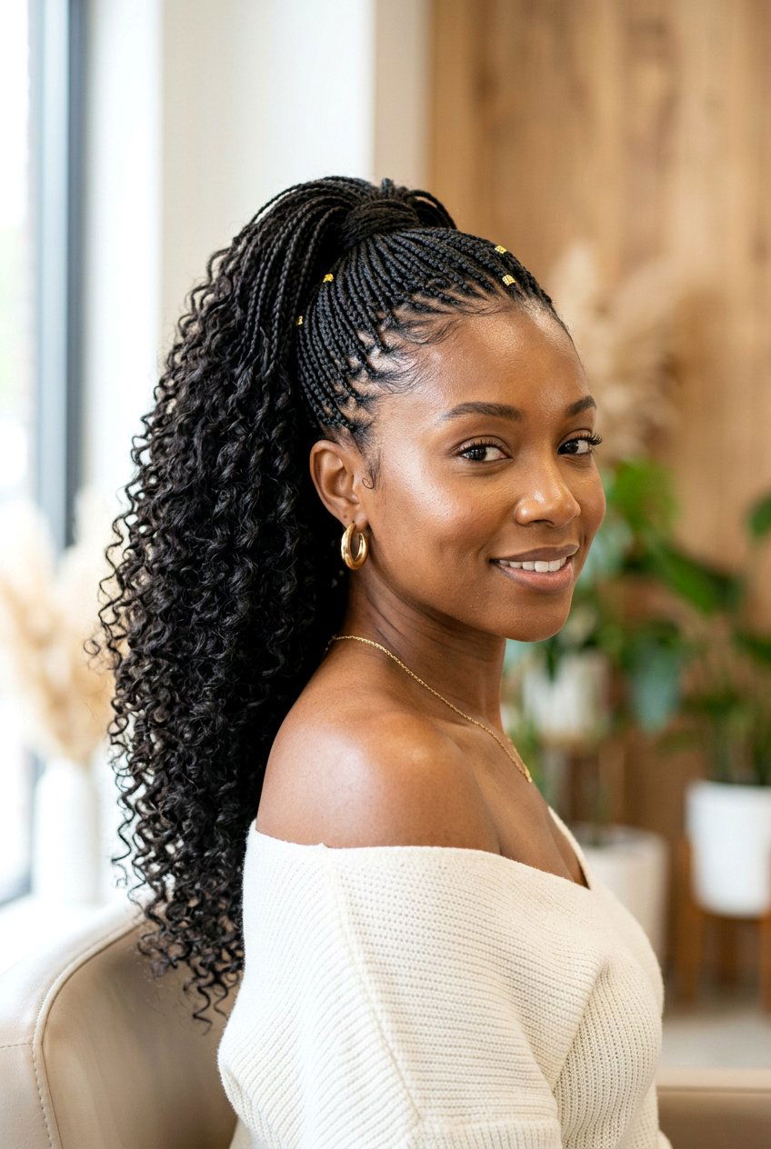 Micro Goddess Braids Ponytail - 20 goddess braids ponytail for women - 20 goddess braids ponytail for women