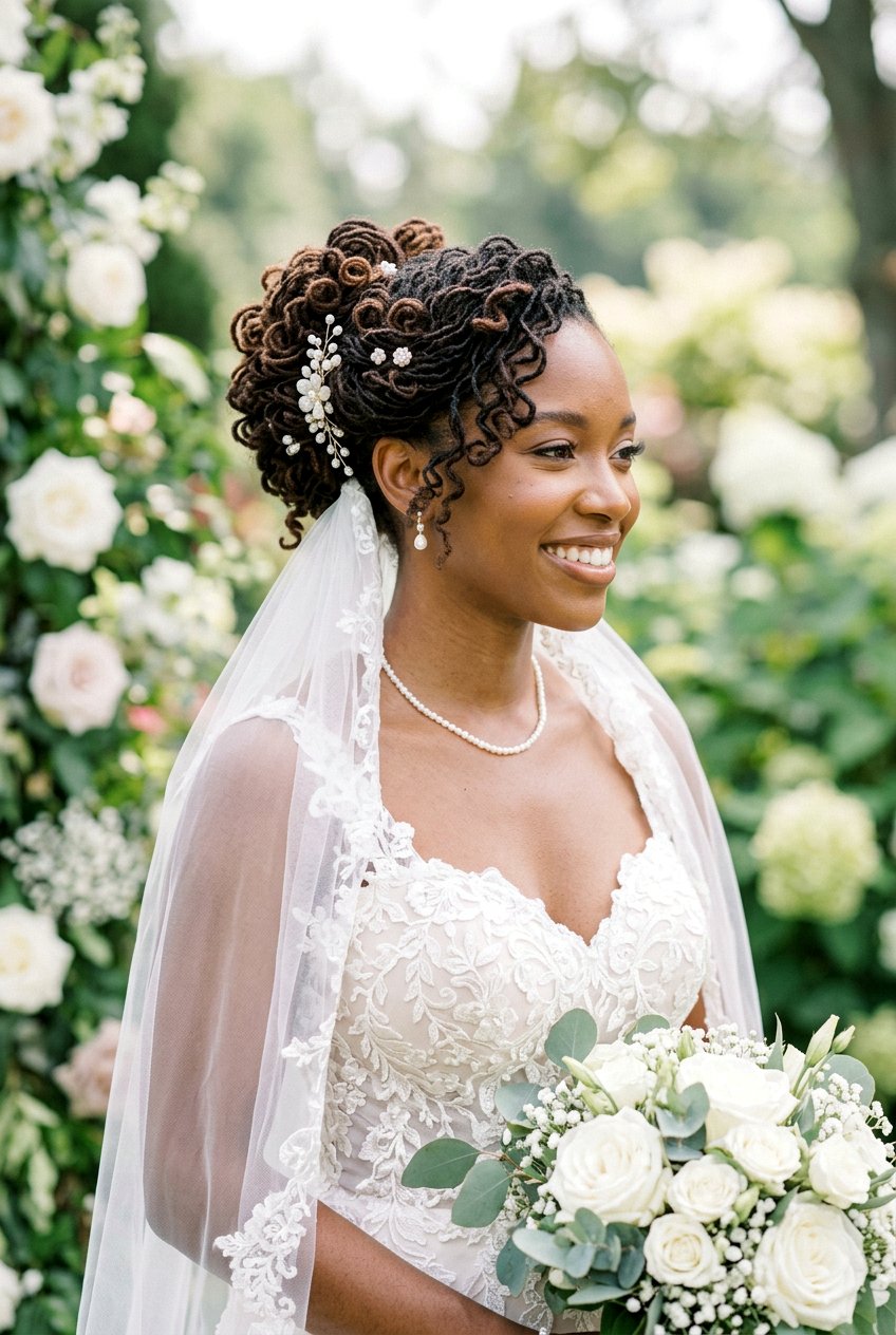 Micro Loc Updo - 20 bridal loc updo styles - 20 bridal loc updo styles