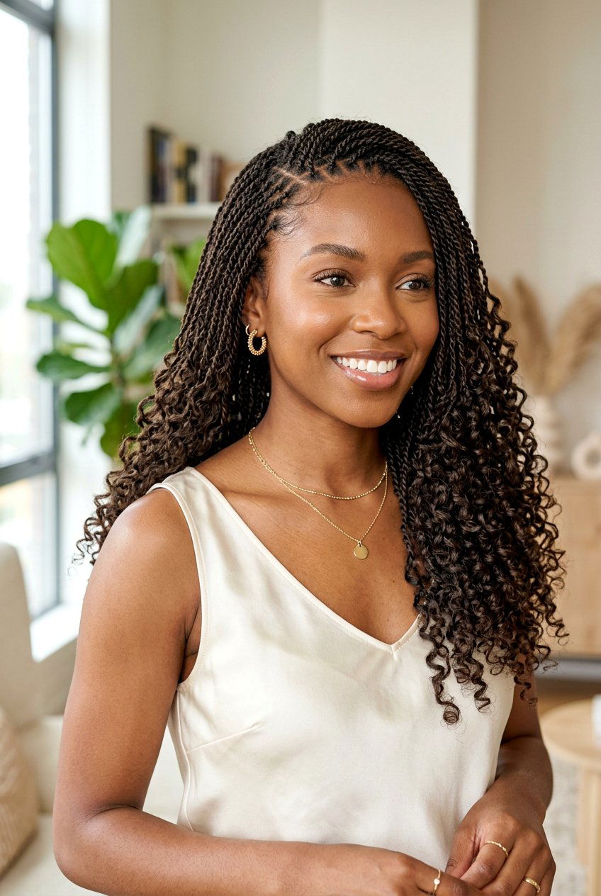 Micro Mini Twists With Curly Ends - 20 mini twists with curly ends - 20 mini twists with curly ends