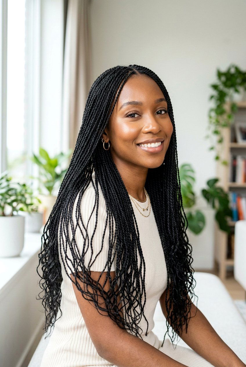 Micro Senegalese twists - 20 senegalese twists hairstyles - 20 senegalese twists hairstyles