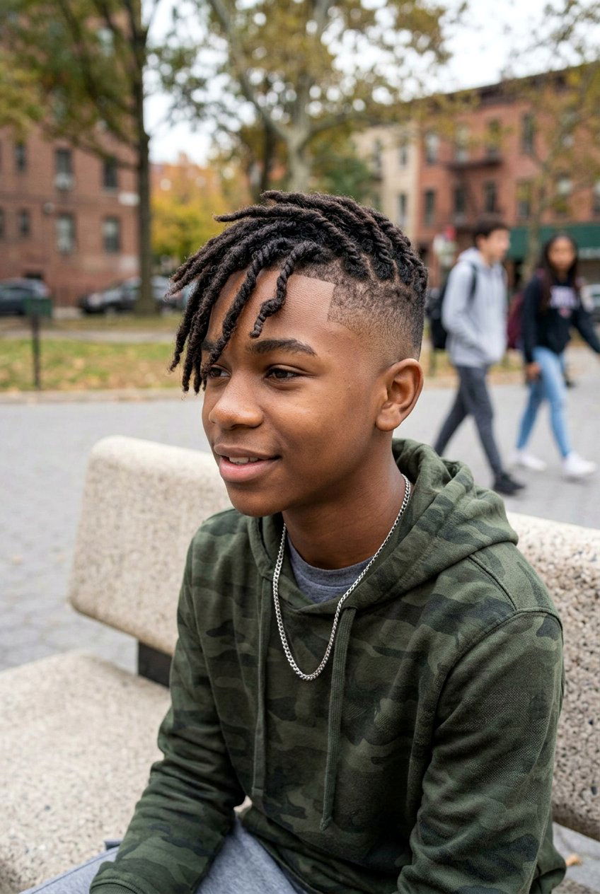 Micro Starter Locs with Burst Taper Fade - 20 boys starter loc styles with taper fade - 20 boys starter loc styles with taper fade