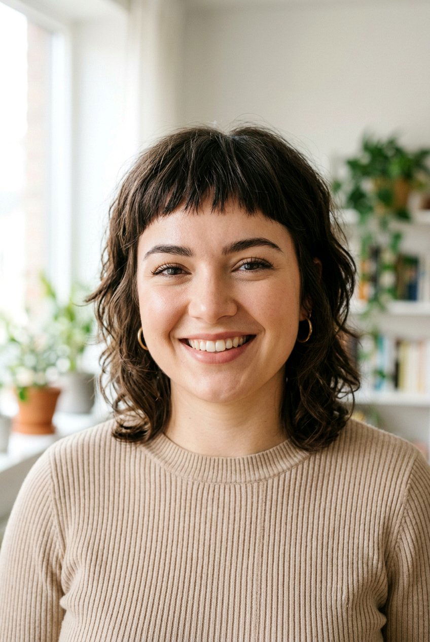 Micro bangs - 20 bangs for round face - 20 bangs for round face