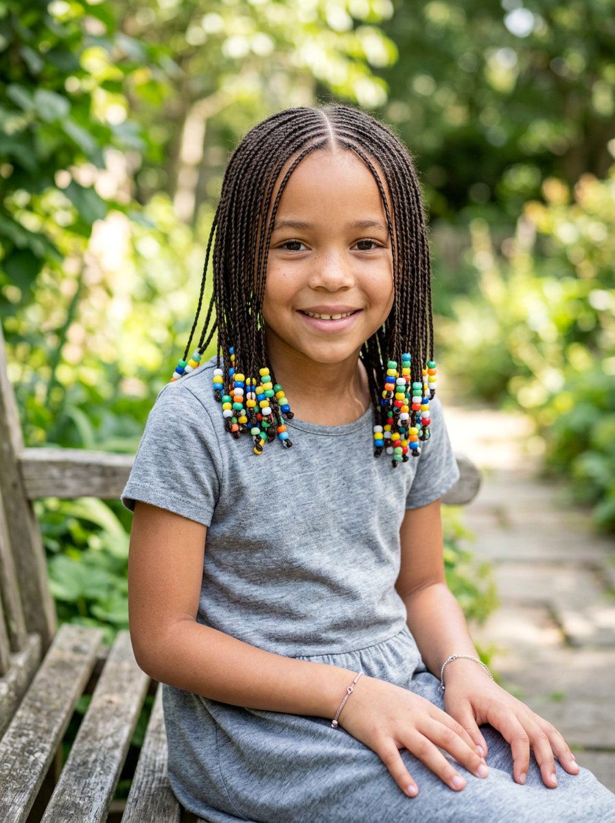 Micro braids with beads - 20 school braids with beads for girls - 20 school braids with beads for girls