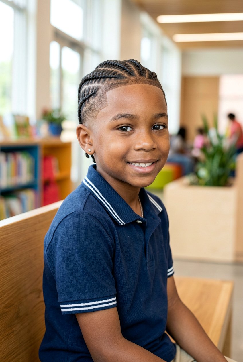 Micro cornrows with temp fade - 20 boys cornrows with fade - 20 boys cornrows with fade