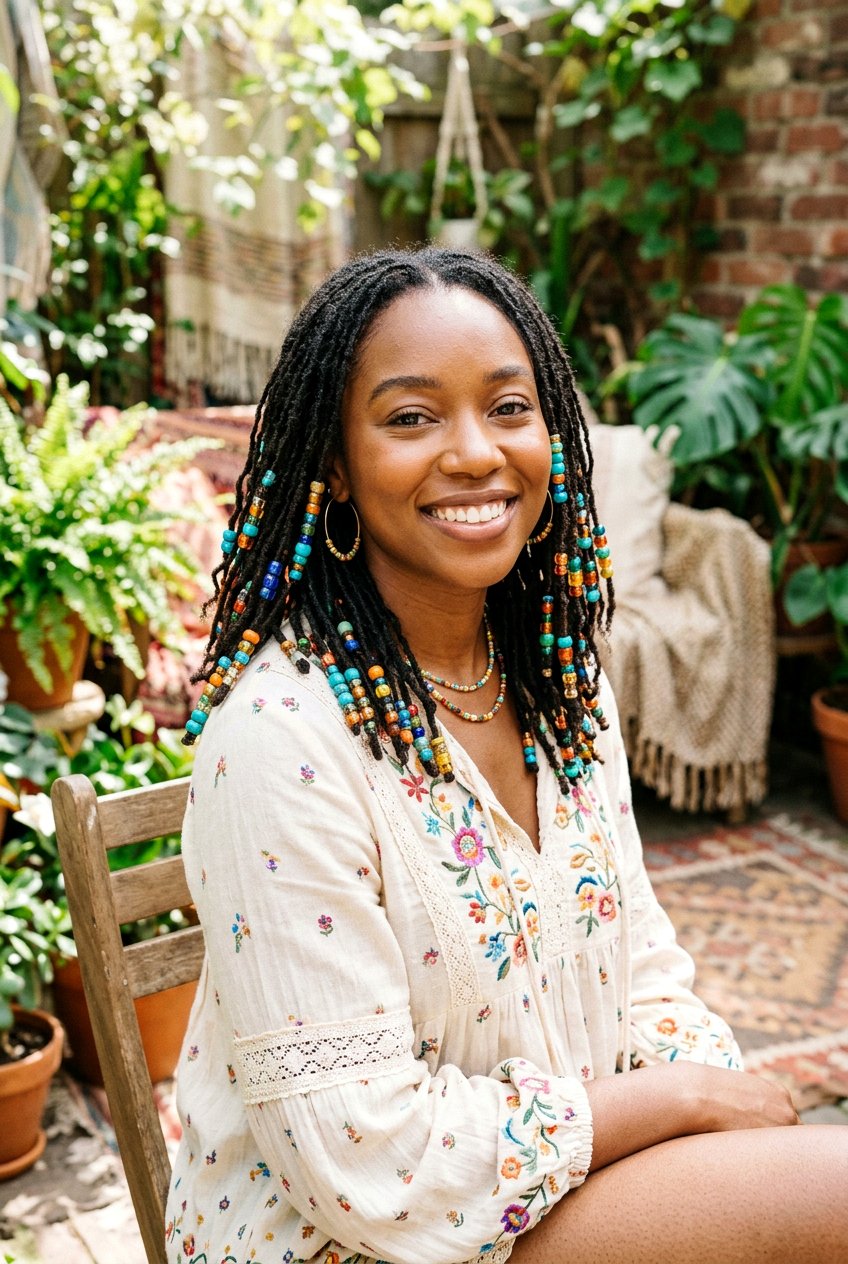 Microlocs With Beads - 20 microlocs hairstyle ideas - 20 microlocs hairstyle ideas