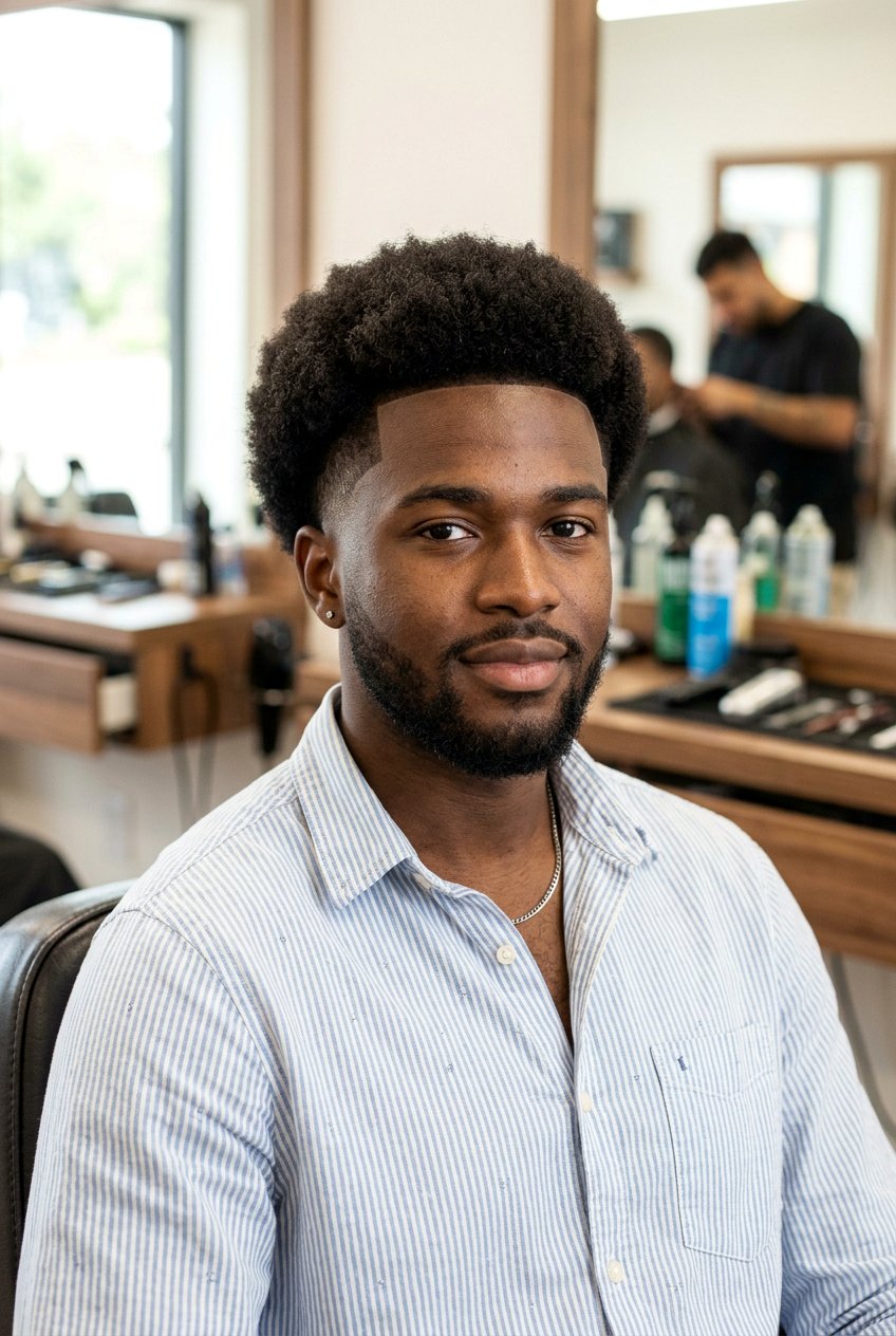 Mid Afro Taper With Line Up - 20 afro taper with line up - 20 afro taper with line up