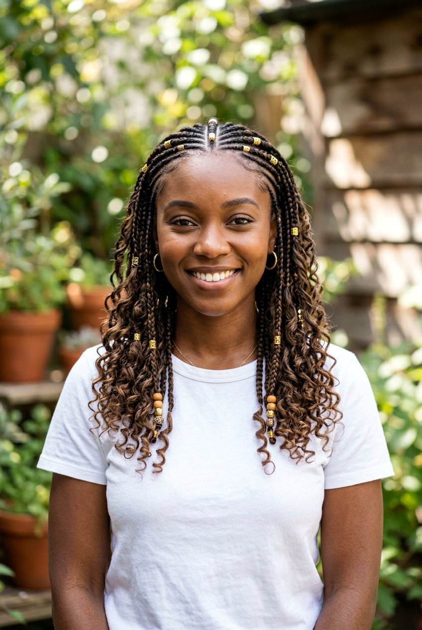 Mid Back Boho Fulani Braids - 20 boho fulani braids - 20 boho fulani braids