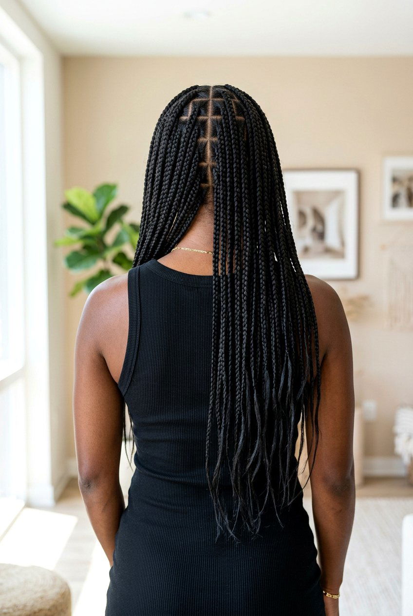 Mid Back Knotless Braids - 20 knotless braids hairstyles - 20 knotless braids hairstyles