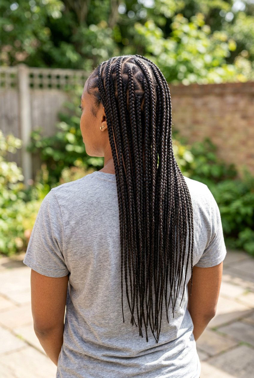 Mid Back Medium Knotless Braids - 20 medium knotless braids styles - 20 medium knotless braids styles