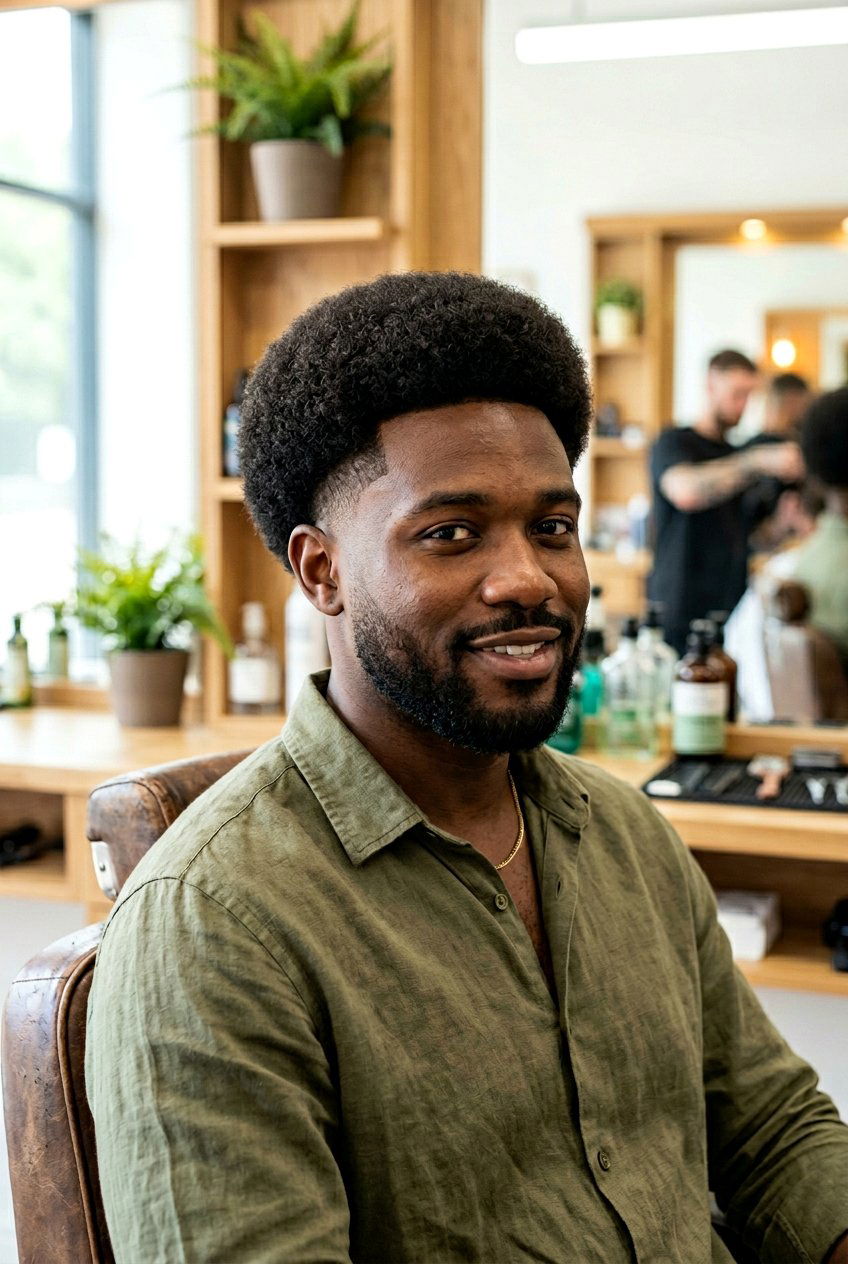 Mid Burst Fade Afro - 20 burst fade afro haircut - 20 burst fade afro haircut