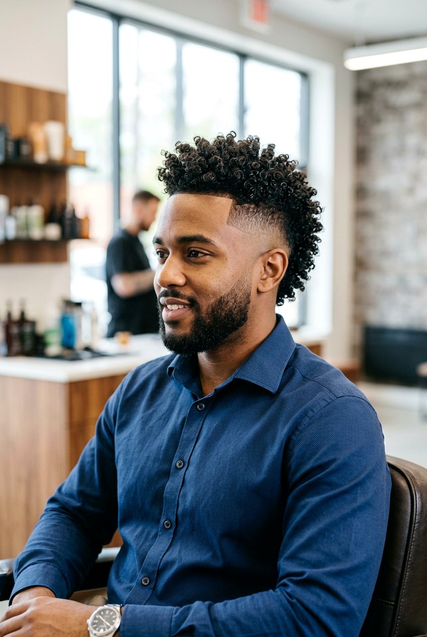 Mid Burst Fade Curly Mohawk - 20 burst fade mohawk men curly hair - 20 burst fade mohawk men curly hair