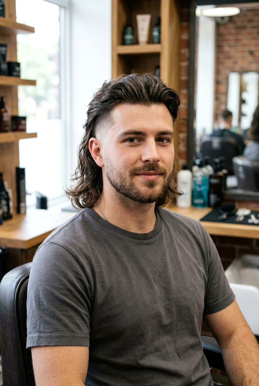 Mid Burst Fade Mullet - 20 burst fade with mullet men - 20 burst fade with mullet men