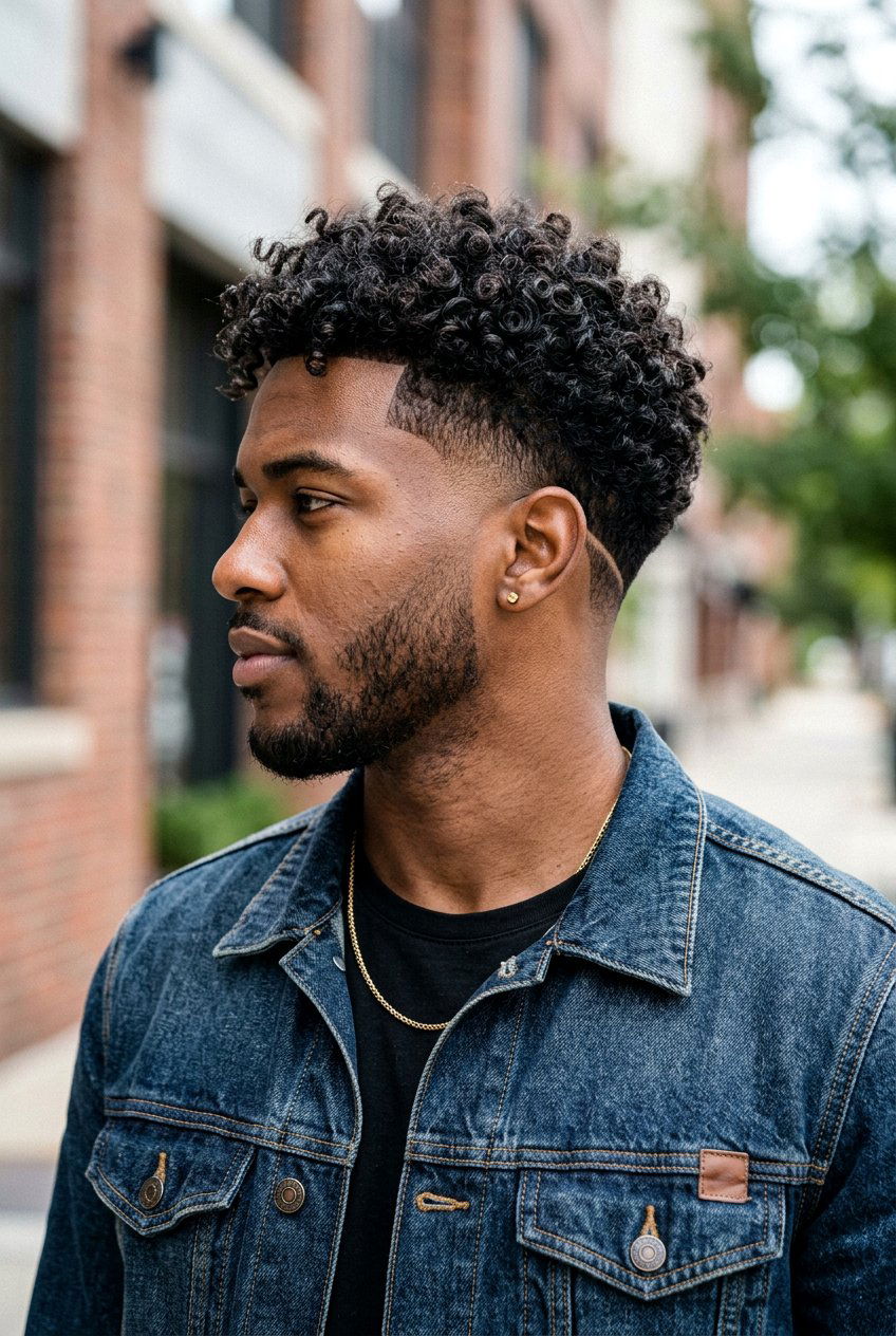 20 Fresh Mid Fade with Curly Top Men Will Love This Year