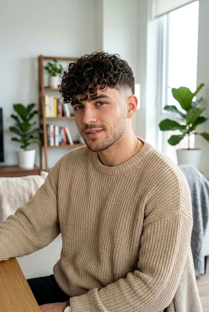 Mid Fade Curly Fringe - 20 mid fade with curly top men - 20 mid fade with curly top men