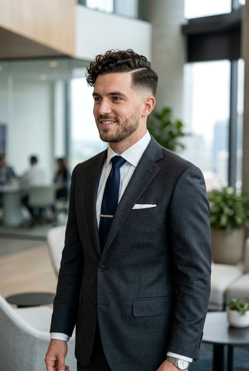 Mid Fade Curly Hair Side Part - 20 mid fade with curly top men - 20 mid fade with curly top men