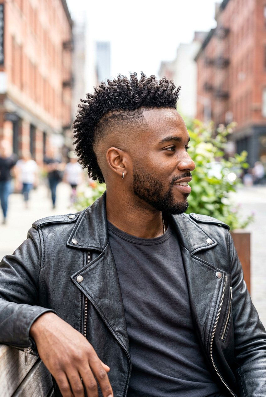 Mid Fade Curly Mohawk - 20 mid fade with curly top men - 20 mid fade with curly top men