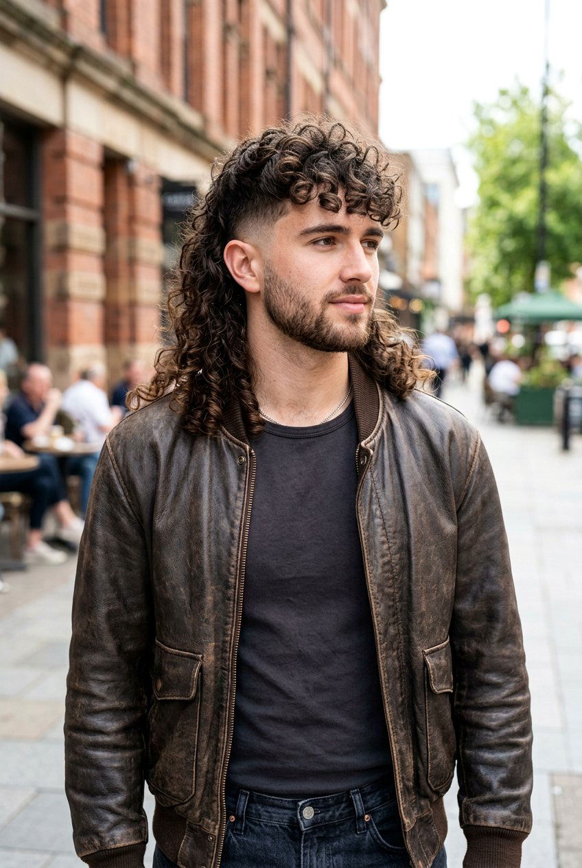 Mid Fade Curly Mullet - 20 mid fade with curly top men - 20 mid fade with curly top men