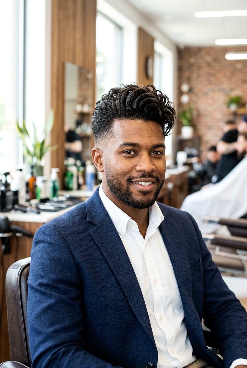 Mid Fade Curly Pompadour - 20 mid fade with curly top men - 20 mid fade with curly top men