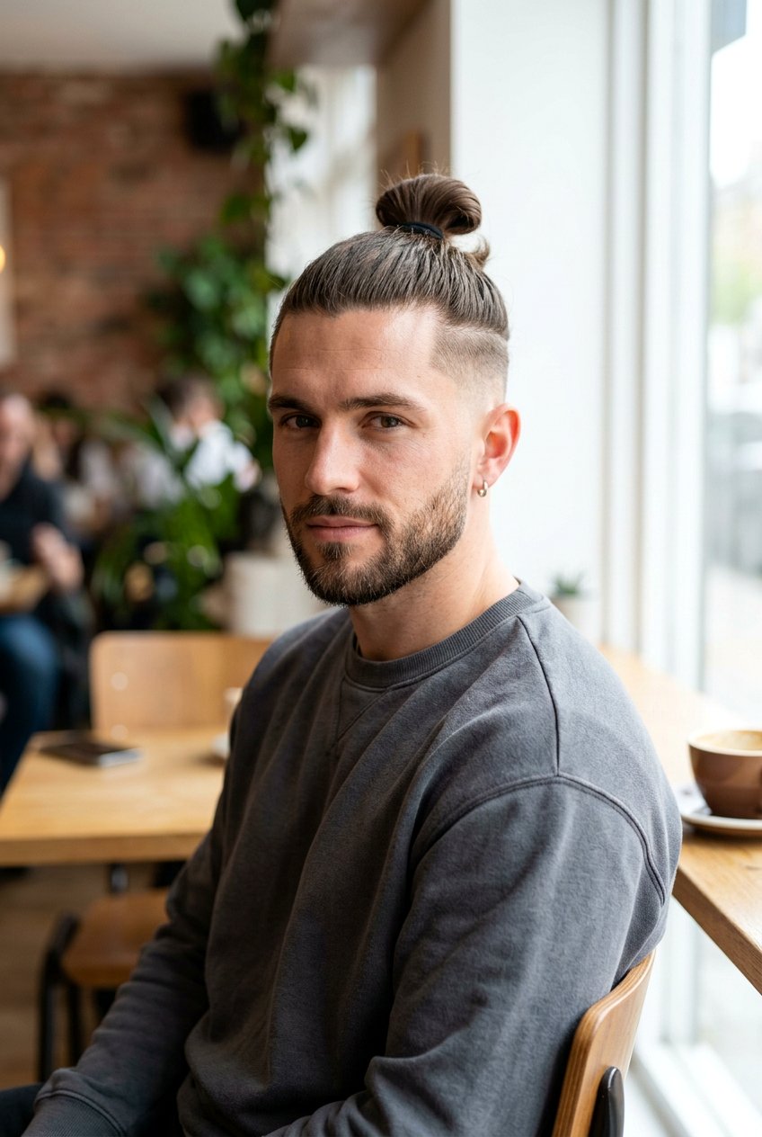 Mid Fade Man Bun - 20 man bun with fade haircut - 20 man bun with fade haircut