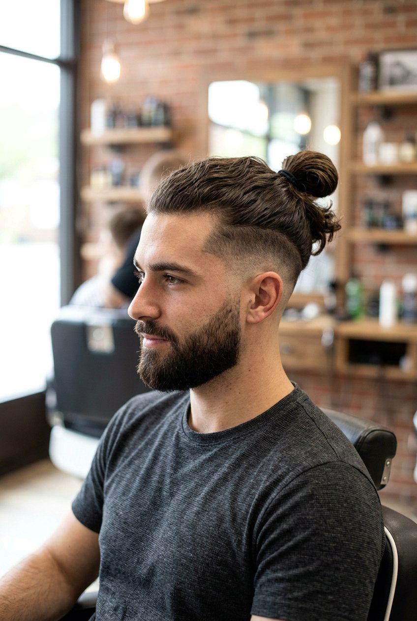 Mid Fade Man Bun - 20 mid fade haircut - 20 mid fade haircut
