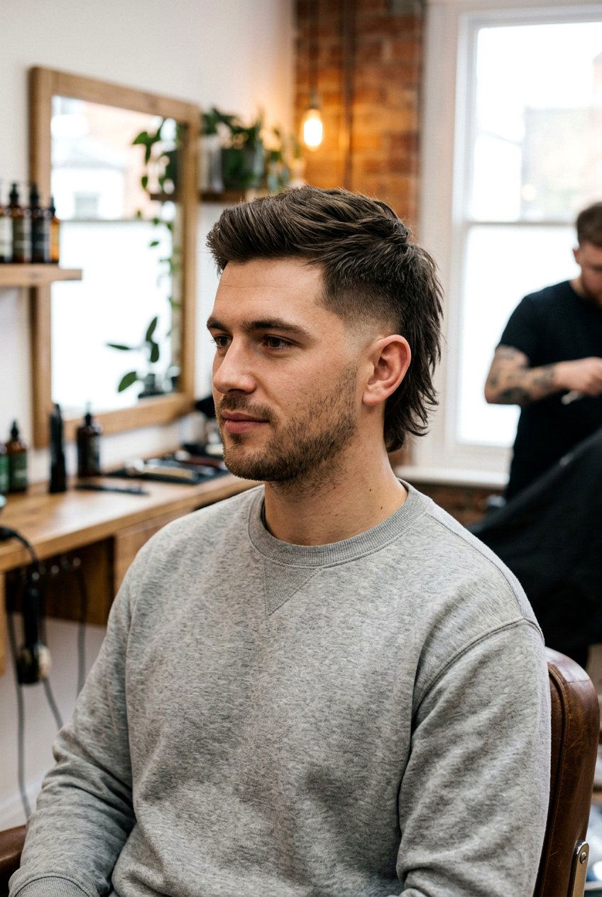 Mid Fade Mullet - 20 mullet fade for straight hair men - 20 mullet fade for straight hair men