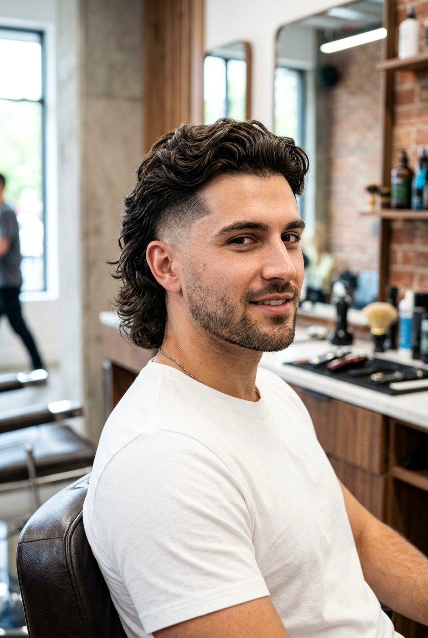 Mid Fade Mullet - 20 modern mullet for wavy hair men - 20 modern mullet for wavy hair men